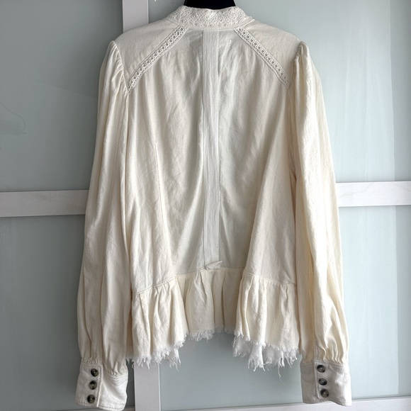 Free People cream linen blouse - Picture 4 of 5